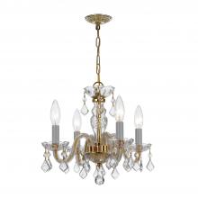 Crystorama 1064-PB-CL-MWP - Traditional Crystal 15'' Hand Cut Crystal Polished Brass Chandelier