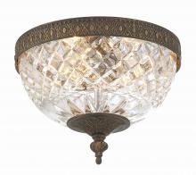 Crystorama 117-8-EB - Radley 8'' English Bronze Faceted Cut Glass Bowl Flush Mount