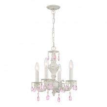 Crystorama 5024-AW-RO-MWP - Paris Market 13.5'' Rose Crystal Antique White Chandelier