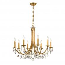 Crystorama 8828-GA-CL-S - Bridgehampton 28'' Swarovski Strass Crystal Antique Gold Chandelier