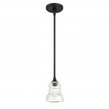 Crystorama GRG-1040-MK - Gregory 1 Light Matte Black Mini Pendant