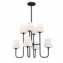 Crystorama KEE-A3008-BF - Keenan 8 Light Black Forged Chandelier