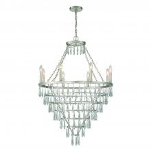 Crystorama LUC-A9068-SA - Lucille 28'' Antique Silver Chandelier