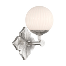 Crystorama ORY-1001-PN-WH - Orly 7.5'' Polished Nickel Sconce