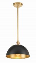 Crystorama SOT-18013-MK-GA - Soto 12'' Matte Black + Antique Gold Pendant
