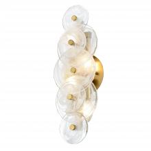 DVI DVP36501BR-MS - CAROUSEL 18" SCONCE, BRASS W/MS GLASS