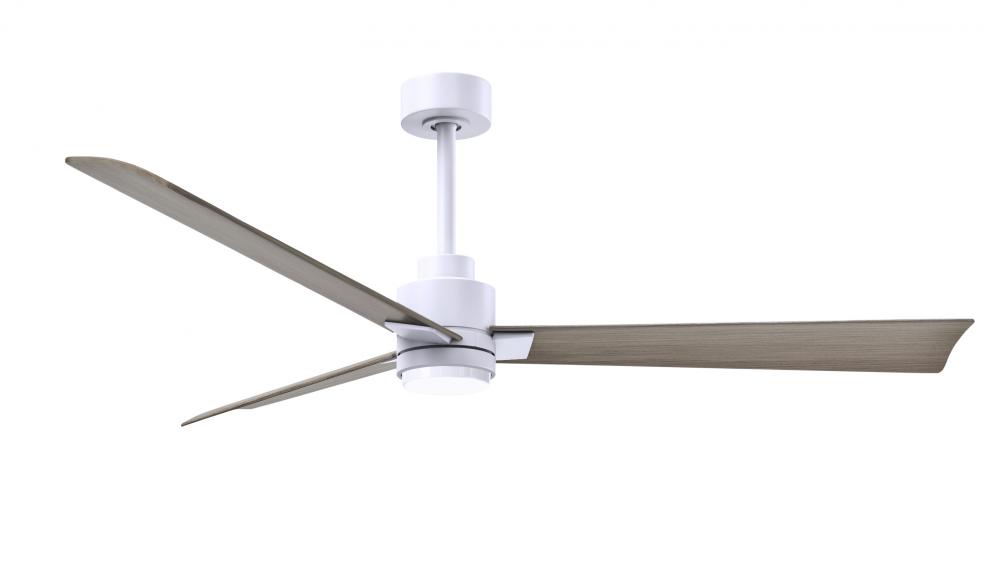 Alessandra 3-blade transitional ceiling fan in matte white finish with gray ash blades. Optimized