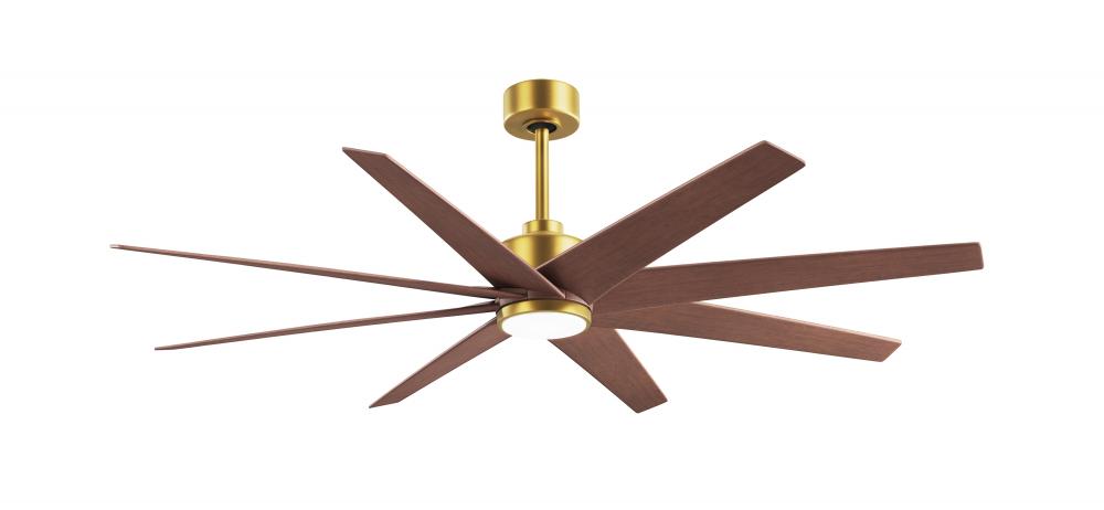 Ariella 8-blade ceiling fan in Brushed Brass and Walnut Tone Blades