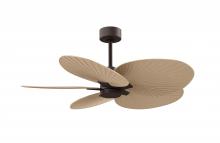 Matthews Fan Company AKTP-TB-LM - Alessandra Tropical 5-blade ceiling fan in Textured Bronze and Light Maple blades.