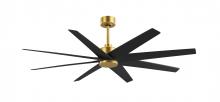 Matthews Fan Company AN-BRBR-BK-64 - Ariella 8-blade ceiling fan in Brushed Brass and Matte Black blades