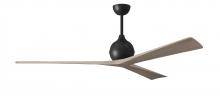 Matthews Fan Company IR3-BK-GA-72 - Irene-3 three-blade paddle fan in Matte Black finish with 72” gray ash tone blades.