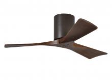 Matthews Fan Company IR3H-TB-WA-42 - Irene-3H - Three Blade Flush Mount Paddle Fan - 42" - Textured Bronze Finish - Walnut Tone Blade