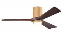 Matthews Fan Company IR3HLK-LM-WA-52 - Irene-3HLK-52" Three Blade Flush Mount Paddle Fan-5CCT Integrated LED -Light Maple Tone Finish