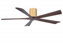 Matthews Fan Company IR5H-LM-WA-60 - Irene-5H three-blade flush mount paddle fan in Light Maple finish with 60” Walnut tone blades. 