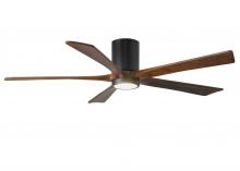 Matthews Fan Company IR5HLK-BK-WA-60 - IR5HLK five-blade flush mount paddle fan in Matte Black finish with 60” solid walnut tone blades