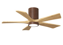 Matthews Fan Company IR5HLK-WN-LM-42 - Irene-5HLK-42" Five Blade Flush Mount Paddle Fan-5CCT Integrated LED-Walnut Tone Finish