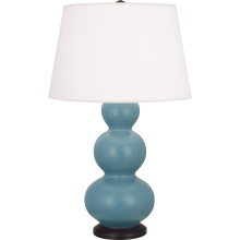 Robert Abbey MOB41 - Matte Steel Blue Triple Gourd Table Lamp