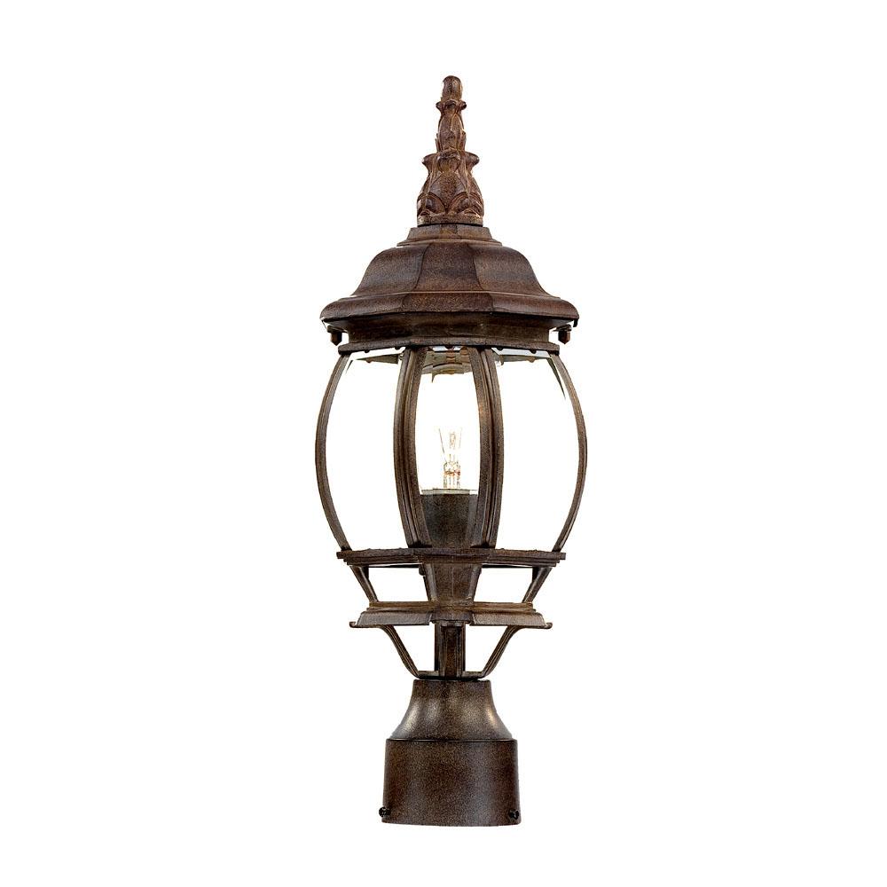 Chateau 1-Light Burled Walnut Post Mount Light