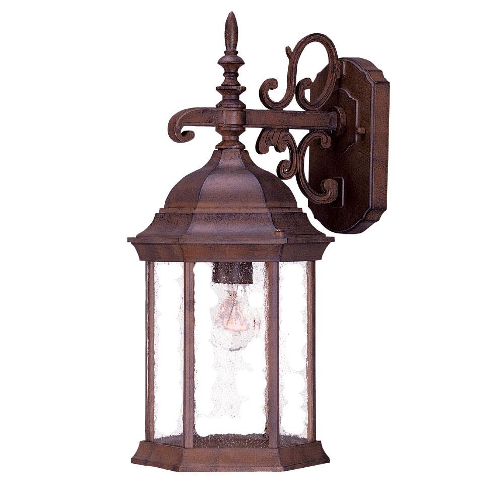 Madison Collection Wall-Mount 1-Light Outdoor Burled Walnut Light Fixture