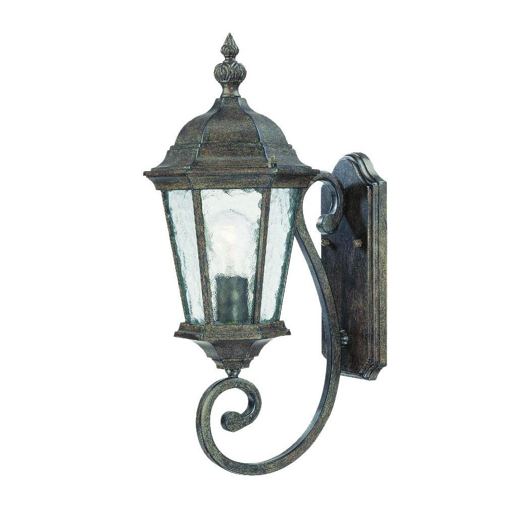 Telfair Collection Wall-Mount 1-Light Outdoor Black Coral Light Fixture