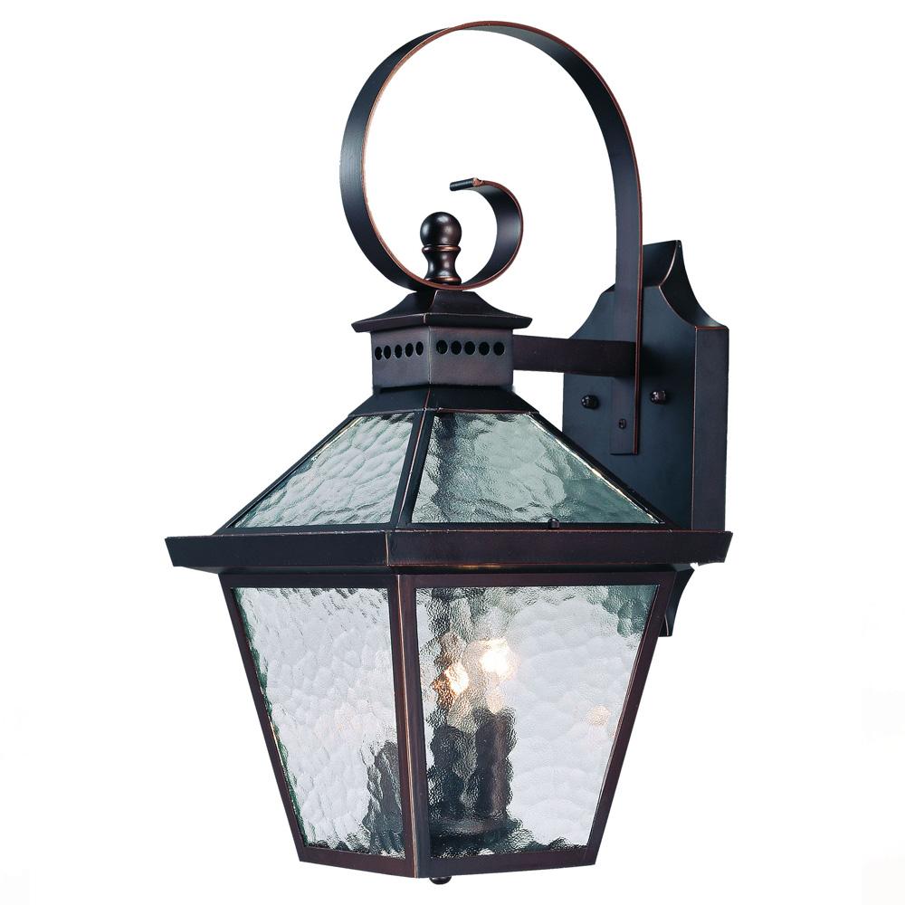 Bay Street Collection Wall-Mount 3-Light Outdoor Architectural Bronze Light Fixture