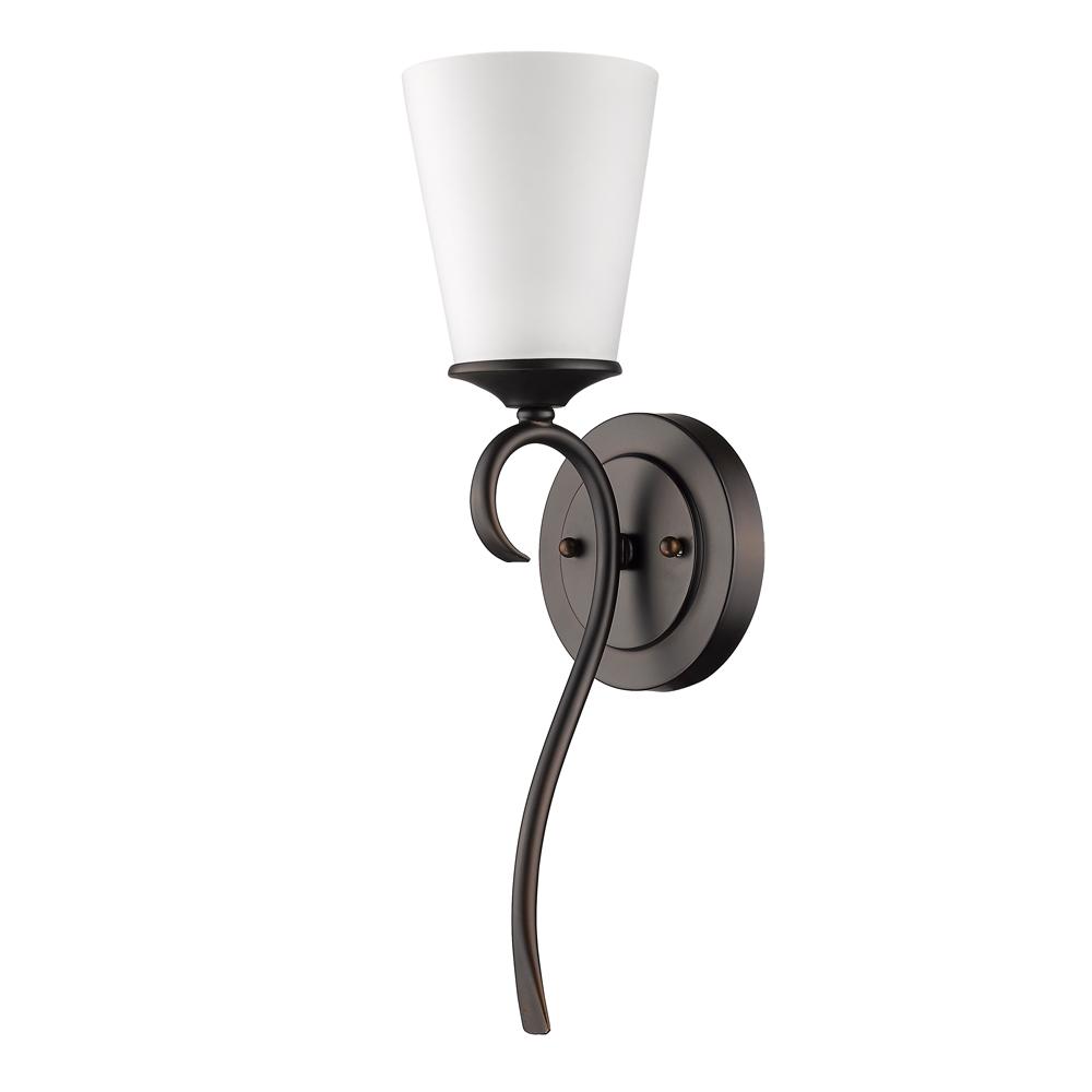 Genevieve Indoor 1-Light Sconce w/Glass Shade In Oil Rubbed Bronze