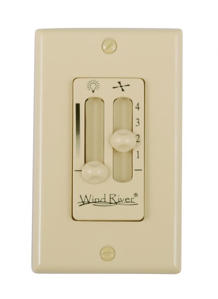 Dual Fan Light Wall Control Ivory