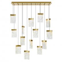 CWI Lighting 1587P48-14-624-RC - Lava Integrated LED 48in Brass Chandelier with Handcrafted Glass