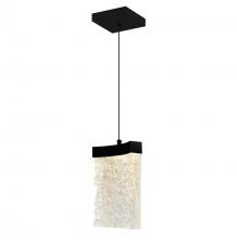 CWI Lighting 1587P6-1-101 - Lava Integrated LED 6in Black Mini Pendant with Handcrafted Glass