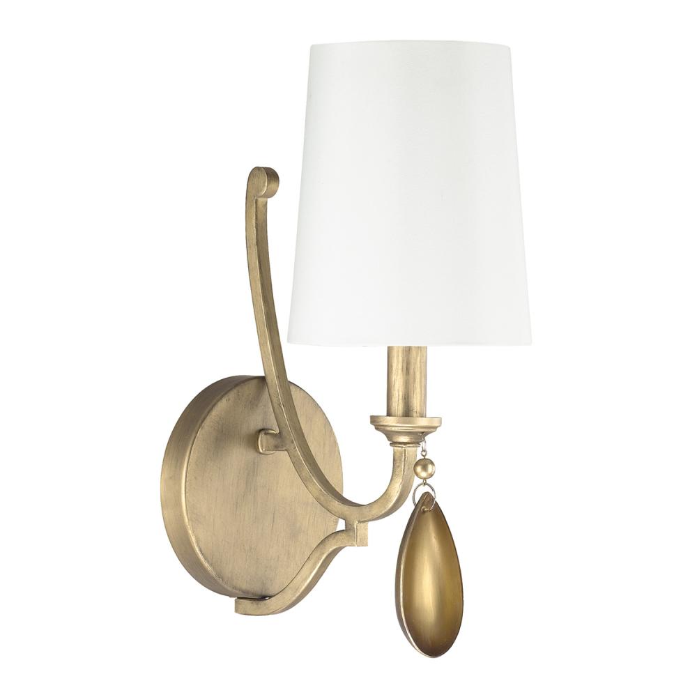 One Light Brushed Gold Wall Light