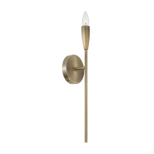 Capital 660411ANB - 5" W x 19.25" H 1-Light Wallchiere Sconce in Antiqued Brass with Faceted Candlesleeve