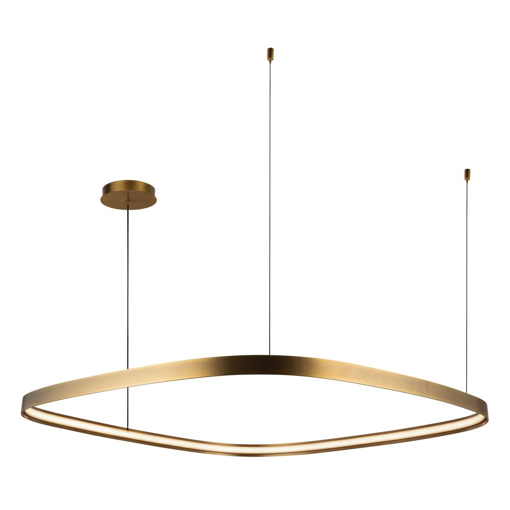 Yukon 40-in Vintage Brass LED Pendant