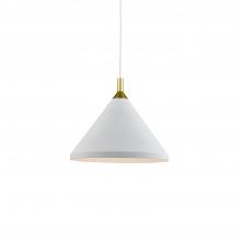 Kuzco Lighting Inc 492814-WH/GD - Dorothy 14-in White With Gold Detail 1 Light Pendant