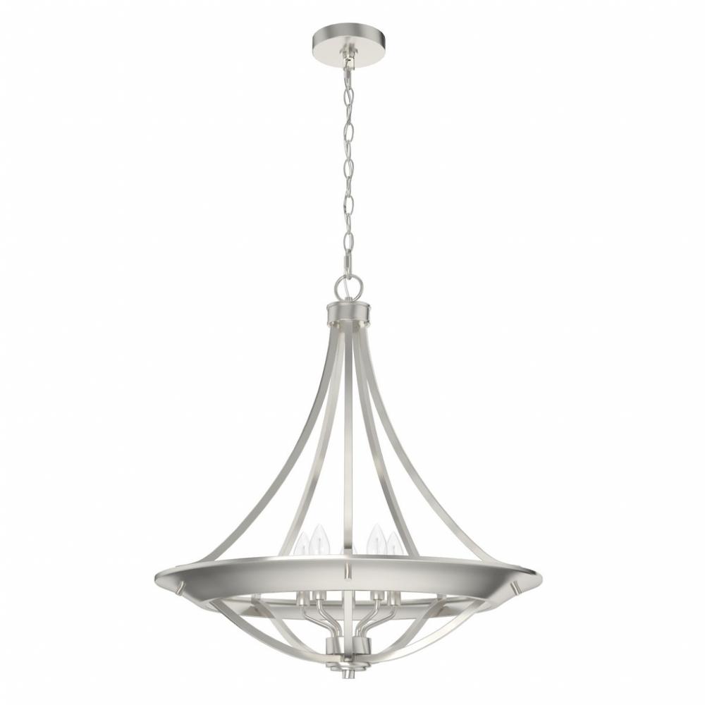 Hunter Perch Point Brushed Nickel 4 Light Large Pendant Ceiling Light Fixture