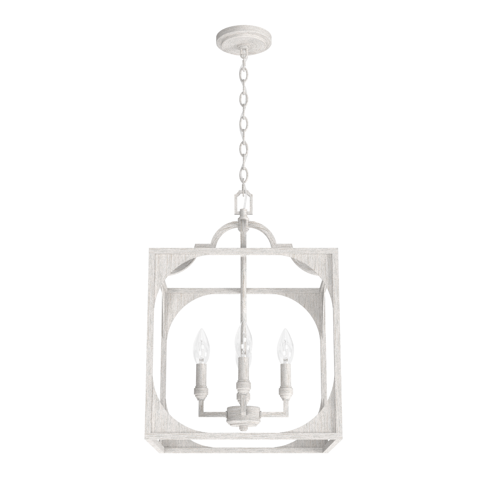 Hunter Highland Hill Distressed White 4 Light Pendant Ceiling Light Fixture