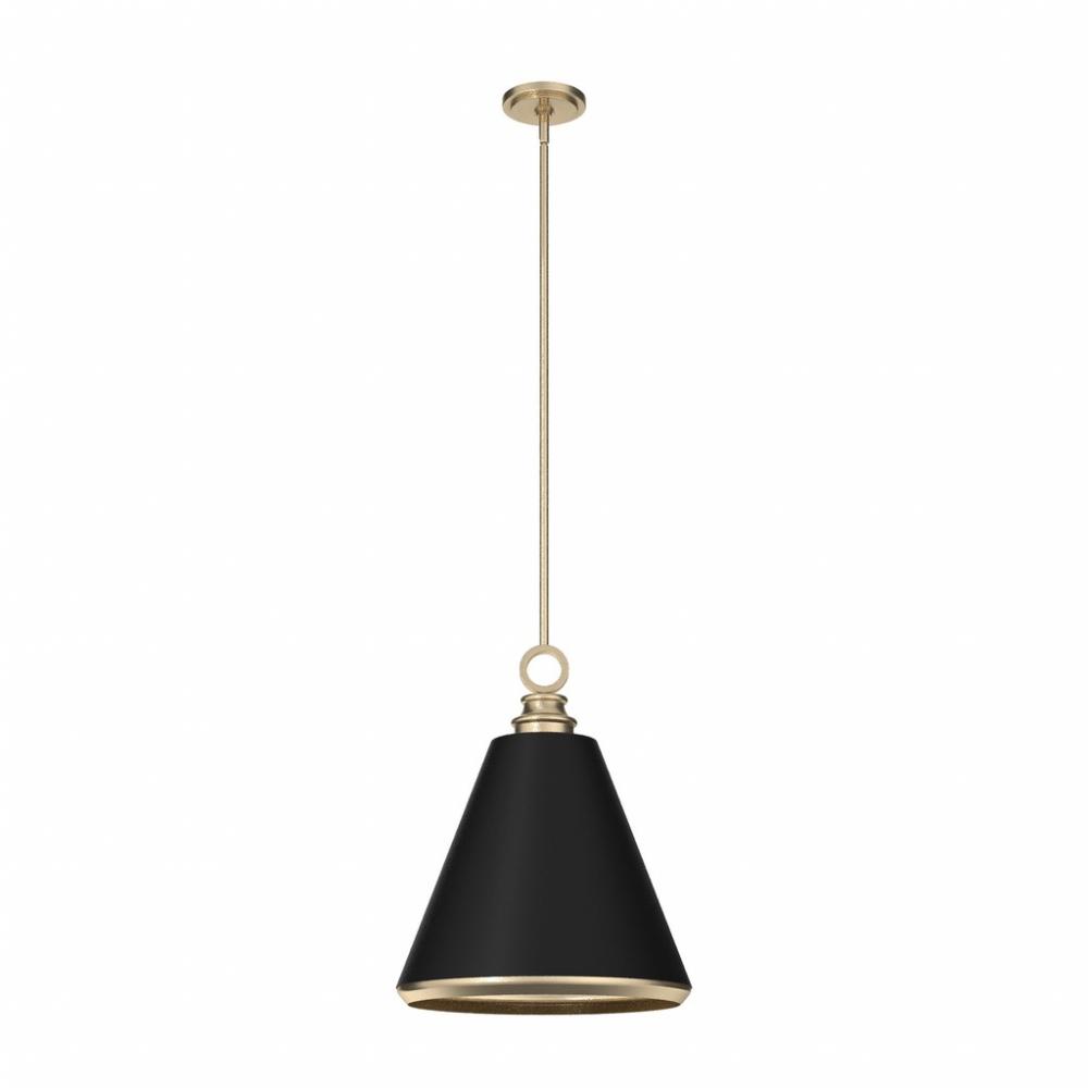 Hunter Klein Alturas Gold and Flat Matte Black 3 Light Pendant Ceiling Light Fixture