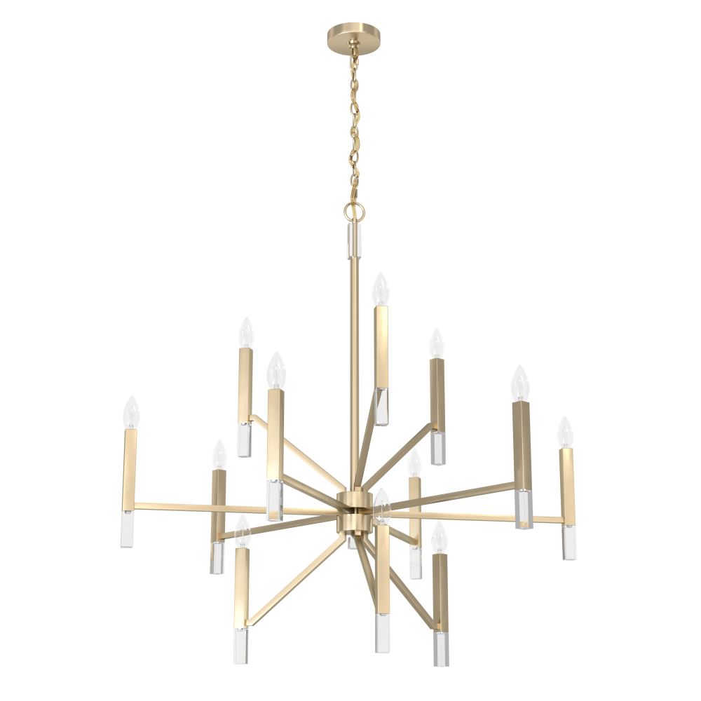 Hunter Sunjai Alturas Gold 12 Light Chandelier Ceiling Light Fixture