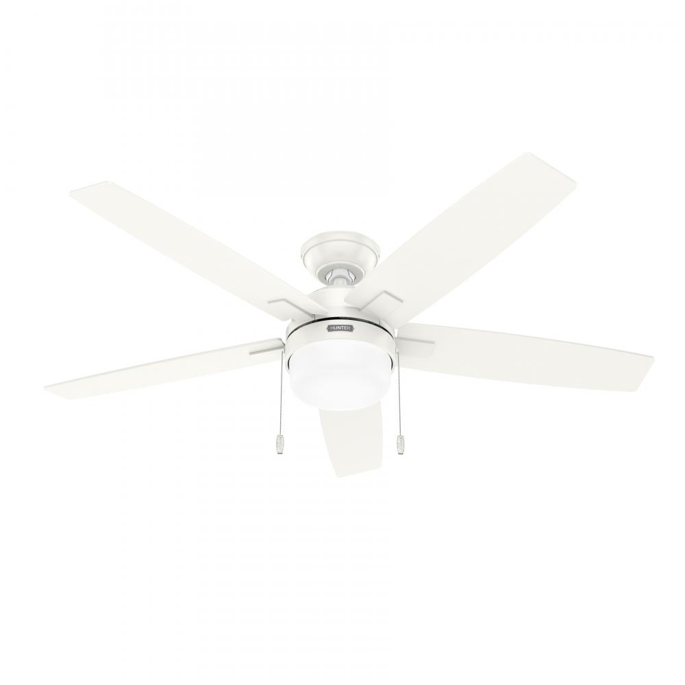 Hunter 52 inch Anisten ENERGY STAR® Fresh White Ceiling Fan with LED Light Kit and Pull Chain