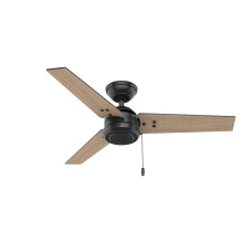 Hunter 50260 - Hunter 44 inch Cassius Matte Black Damp Rated Ceiling Fan and Pull Chain