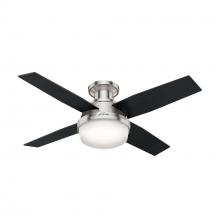 Hunter 59243 - Hunter 44 inch Dempsey Brushed Nickel Low Profile Ceiling Fan with LED Light Kit and Handheld Remote