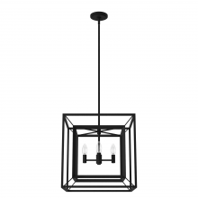 Hunter 19404 - Hunter Doherty Natural Black Iron 4 Light Small Chandelier Ceiling Light Fixture