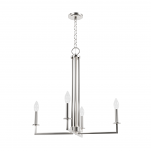 Hunter 19623 - Hunter Bearden Brushed Nickel 4 Light Chandelier Ceiling Light Fixture