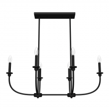 Hunter 19644 - Hunter Southcrest Matte Black 6 Light Large Chandelier Ceiling Light Fixture