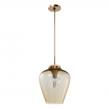 Hunter 45236 - Hunter Vidria Alturas Gold with Amber Iridescent Glass 1 Light Pendant Ceiling Light Fixture