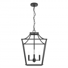 Hunter 19068 - Hunter Laurel Ridge Natural Black Iron 4 Light Pendant Ceiling Light Fixture