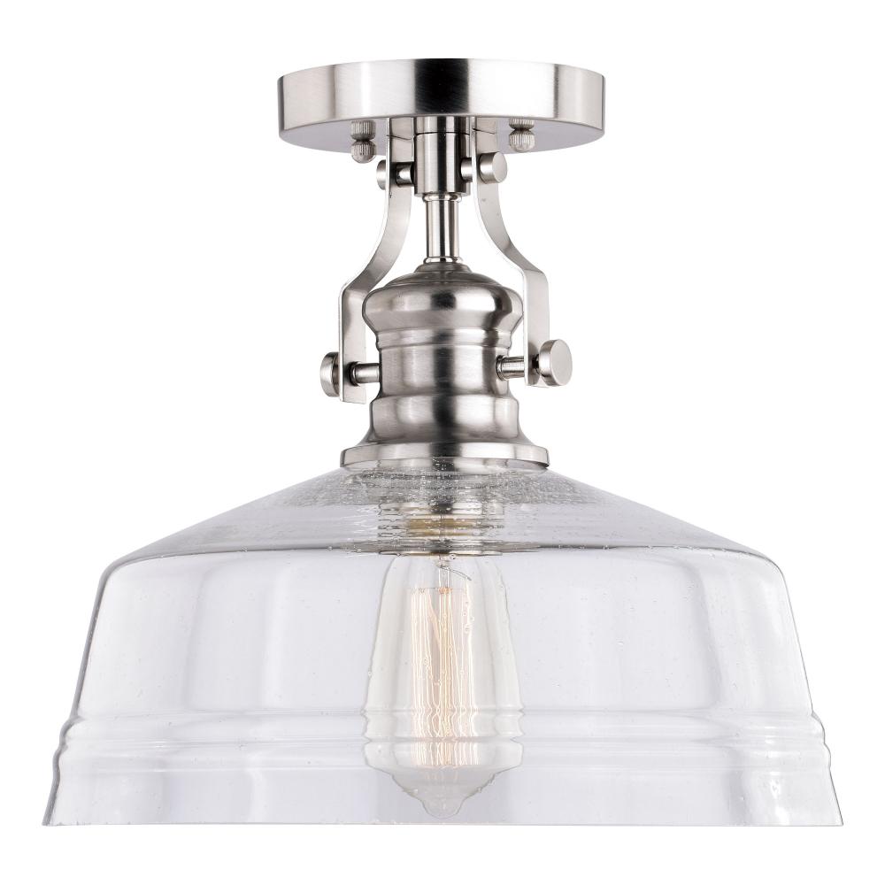 Beloit 12-in Semi Flush Ceiling Light Satin Nickel