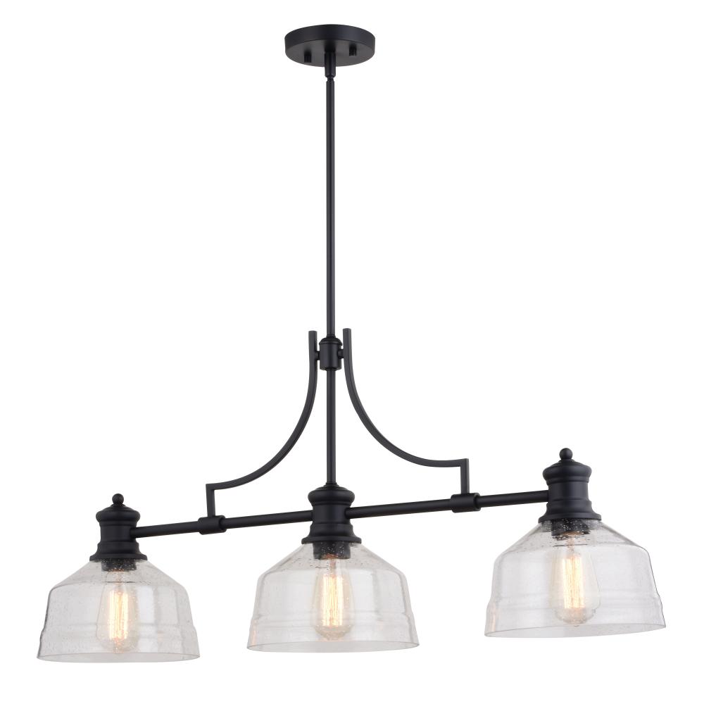 Beloit 36.5-in 3 Light Linear Chandelier Matte Black