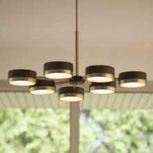 Vaxcel International H0219 - Madison 7L Chandelier Architectural Bronze and Natural Brass