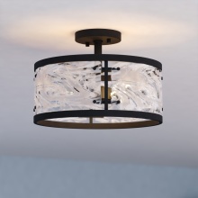 Vaxcel International C0333 - Wilder 13-in. W 3 Light Semi-Flush Mount Matte Black
