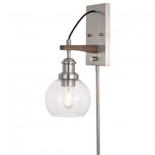 Vaxcel International W0373 - Avondale Wall Light Satin Nickel and Dark Sycamore